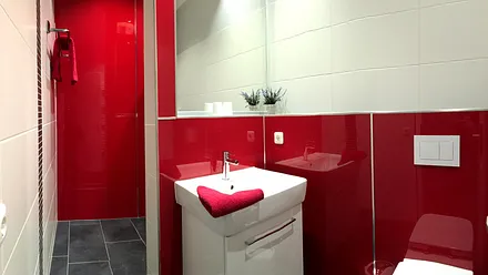 Blick in das 1. Duschbad