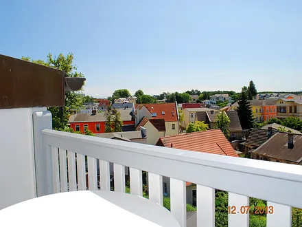 Blick vom Balkon in die Umgebung