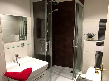 Blick in das moderne Bad