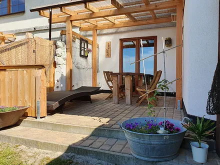 Terrasse mit Peeneblick