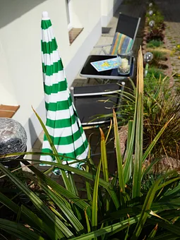 kleine Terrasse an der Ferienwohnung