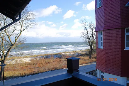 Blick vom Balkon auf de Ostsee