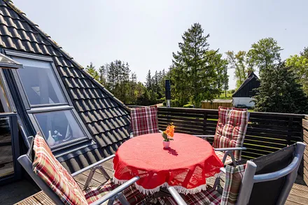 Die schöne Dachterrasse.