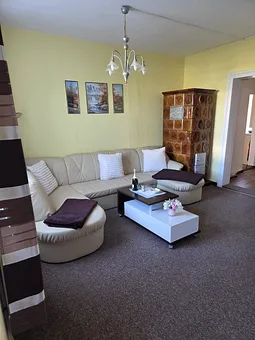 Wohnzimmer mit Schlafcouch 