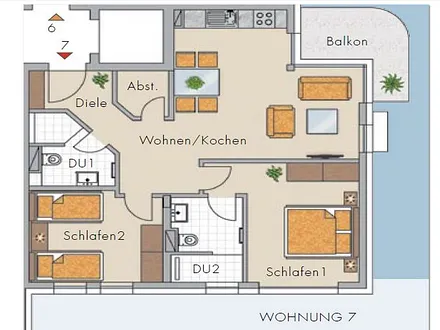 Strandvilla Andrea WE 07 -  Grundriss