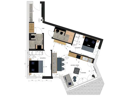 Grundriss der Wohnung