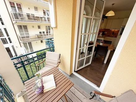 Kurparkresidenz Baabe Whg. 08 - Balkon zur Kurparkpromenade