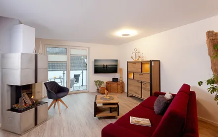 Wohnzimmer mit Gaskamin 