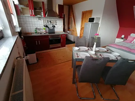 Blick auf den Kochbereich