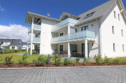 Haus Windrose - Ansicht auf die Terrassen und Balkone