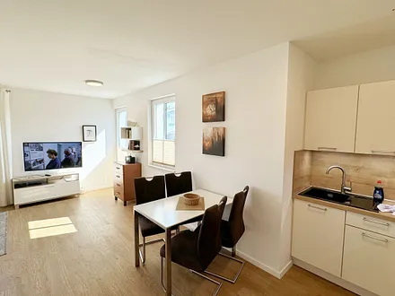 moderne Küchenzeile mit Essplatz