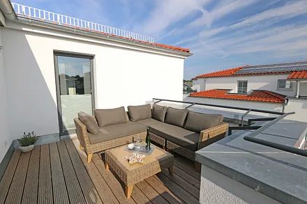 große Dachterrasse (nördlich) mit gemütlicher Lounge und wunderbaren Blick über Göhren