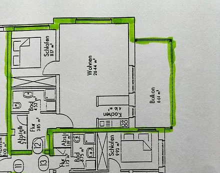 Grundriss der Wohnung