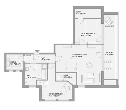 Grundriss der Wohnung