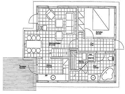 Ferienhaus Sandkörnchen - Grundriss Erdgeschoss