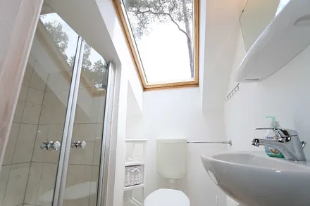 Gäste-WC mit Dusche und Waschplatz