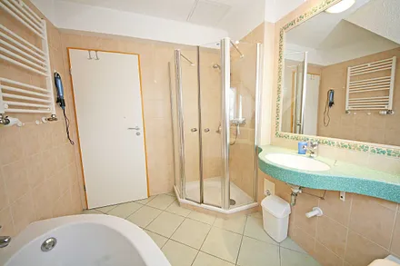 Badezimmer mit Dusche und WC