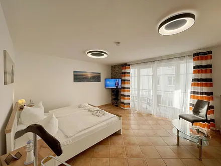 Schlafbereich mit Doppelbett