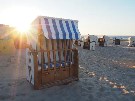 Optional kann ein eigener Strandkorb gebucht werden.