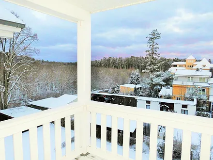 Im Winter ..... Blick vom Balkon  