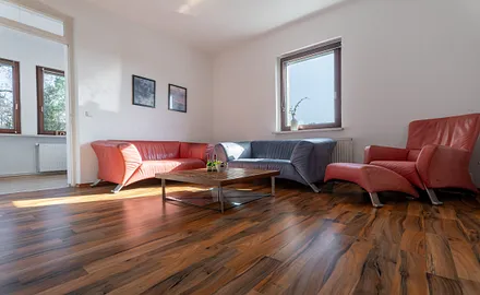 Wohnzimmer mit Biokamin