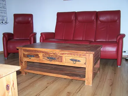 Wohnzimmer-Ledersofa