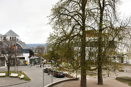Blick vom Balkon zur Seebrücke Heringsdorf