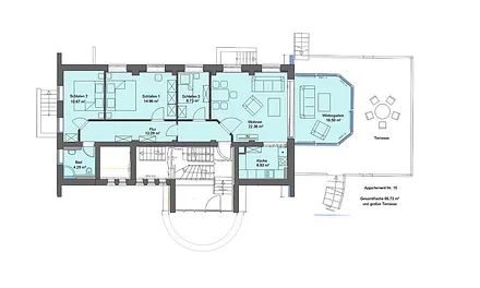 Grundriss des Appartements  