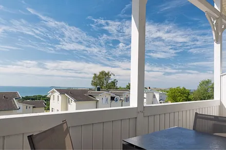 Ausblick vom Balkon zum Bodden