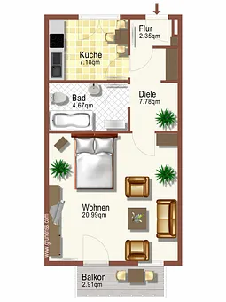 Grundriss der Ferienwohnung "Fehmarn 22"