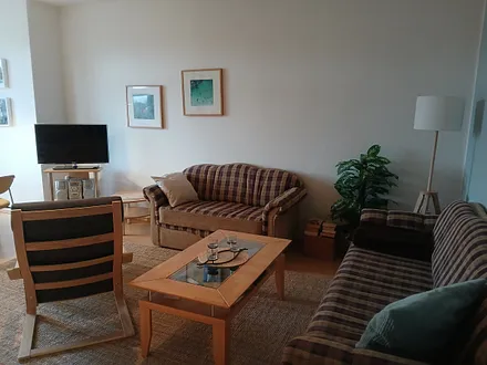 Wohnzimmer, Sitzecke mit Schlafcouch