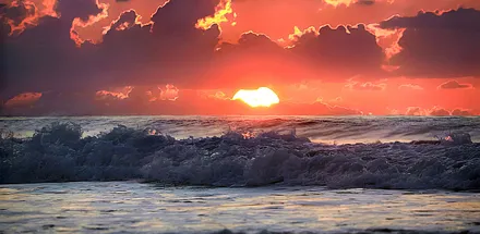 toller Sonnenuntergang im Juni am Zempiner Strand