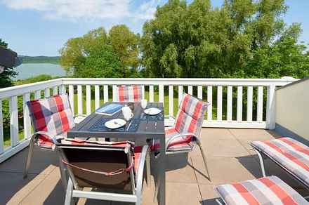Balkon mit Blick auf den Schmachter See