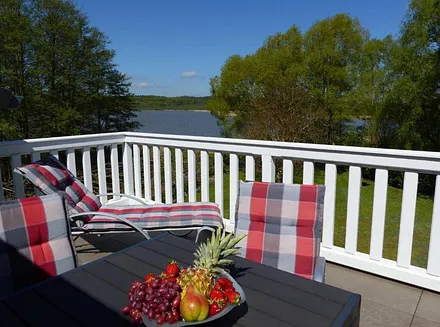 Balkon mit Blick auf den Schmachtersee