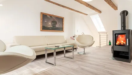 Wohnzimmer mit Kaminofen