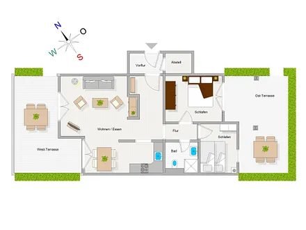Der Grundriss der Wohnung