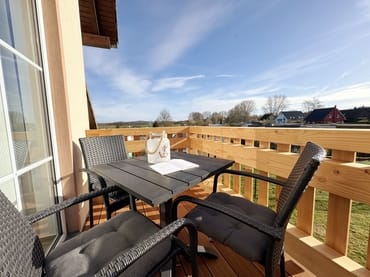 Ausblick vom bestuhlten Balkon
