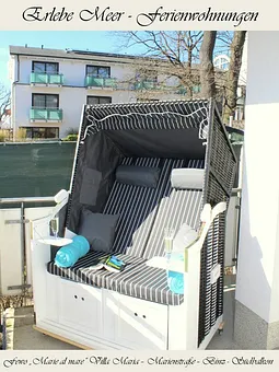 Der Balkon mit Strandkorb (Südseite)