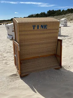 unser neuer Strandkorb am Strandaufgang 10 P