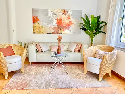 Der schöne Sitzbereich