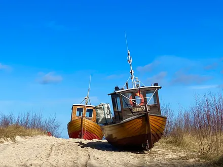 Fischerboote an Land