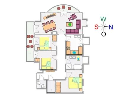 Der Grundriss der Wohnung