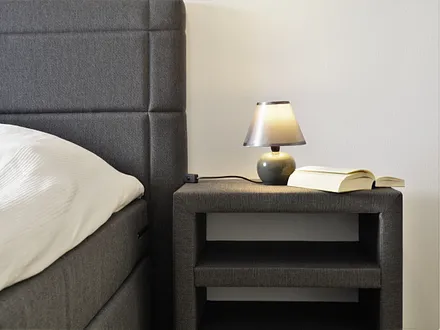 Das Schlafzimmer mit Doppelbett