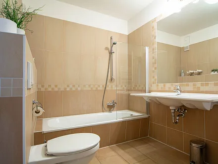 Das Bad mit Badewanne