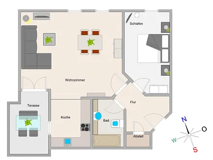 Der Grundriss der Wohnung