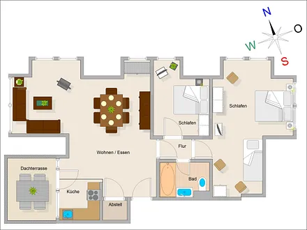 Der Grundriss der Wohnung