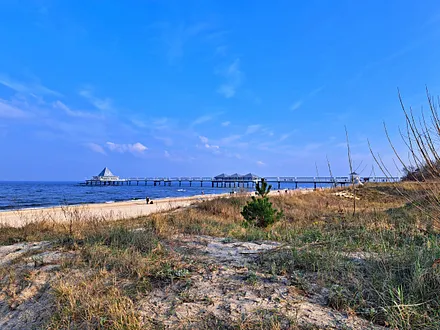 Seebrücke Heringsdorf mit Geschäften, Restaurants uvm.