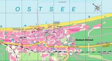 Ortsplan mit Pfeil zur Lage unseres Ferienhauses