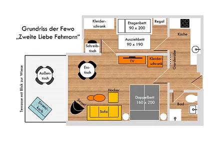 Grundriss der Ferienwohnung