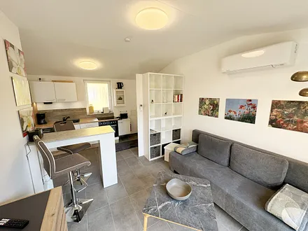 Wohnbereich mit Blick zur Küchenzeile